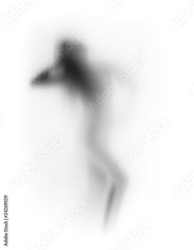 Fototapeta sexy woman body silhouette, white background