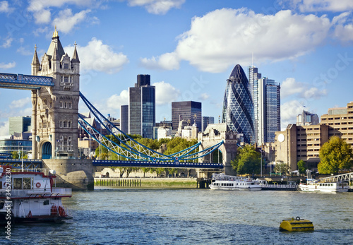 Fototapeta London skyline seen from the River Thames