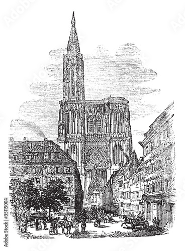 Lacobel Strasbourg Cathedral or Cathedral of Our Lady of Strasbourg in S