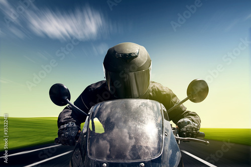 Fototapeta Speeding Motorbike