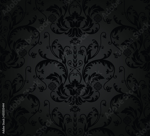  Charcoal seamless floral wallpaper