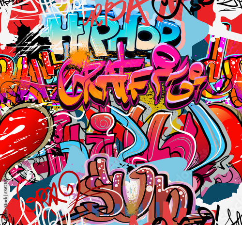 Fototapeta Hip hop graffiti urban art background