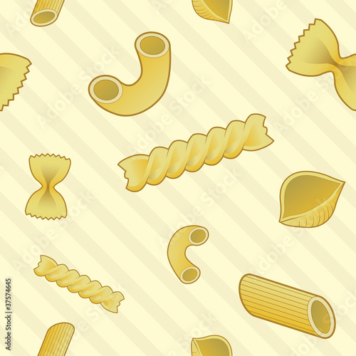 Fototapeta Pasta food seamless background in vector format