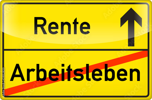 "Schild Rente Arbeitsleben" Stockfotos Und Lizenzfreie Vektoren Auf ...