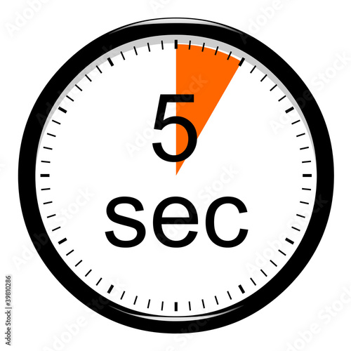 "Minuterie 5 secondes" photo libre de droits sur la banque d