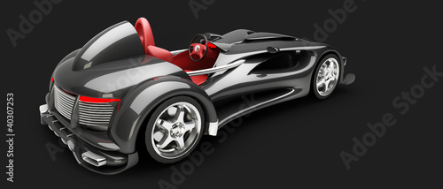 samochod-sportowy-gwiazda-na-bialym-tle-na-czarny-renderowania-3d