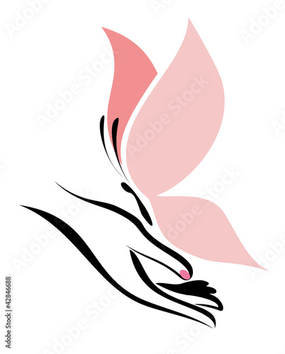 symbol-reki-i-motyl-wektor
