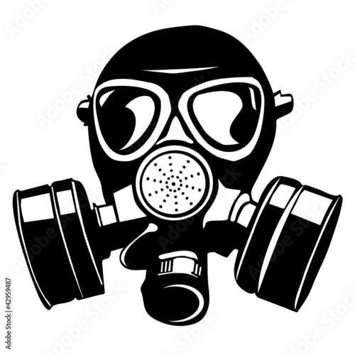  Gas mask stencil isolated over