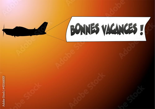 Banderole Avion Bonnes Vacances 03 Poster Id F