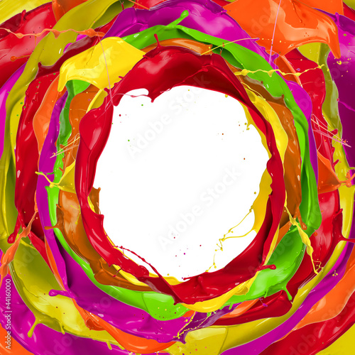 Fototapeta Paint splashes circle with free space for text