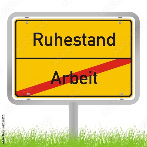 "Arbeit / Ruhestand ~ Ortsausgangsschild ~ Ortsschild ...