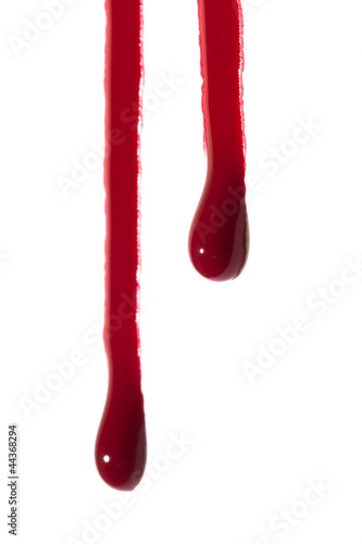 Fototapeta Blood drips close up macro