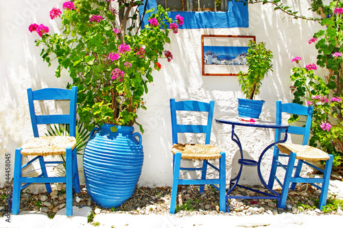 Fototapeta traditional Greece series - small street tavernas