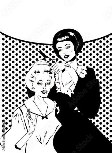 vintage-retro-woman-fryzjerstwo-retro-plakat