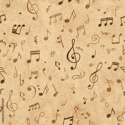 Fototapeta Abstract musical pattern on grunge paper for your design