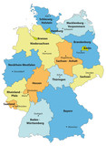 Deutschlandkarte cmyk farbig