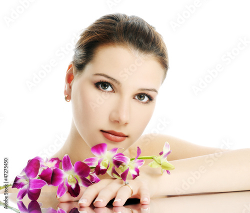  beautiful girl with orchid