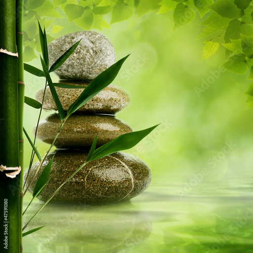 naturalne-tla-zen-z-lisci-bambusa-i-kamyk-dla-d