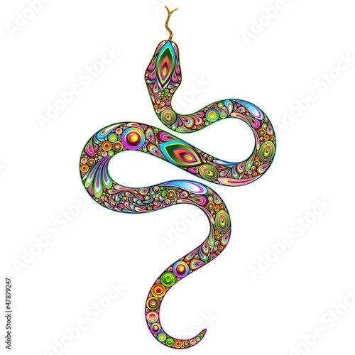  Snake Psychedelic Art Design-Serpente Psichedelico Arte Grafica