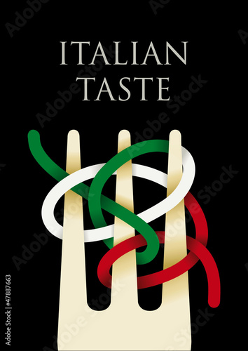 Fototapeta Italian taste cover black