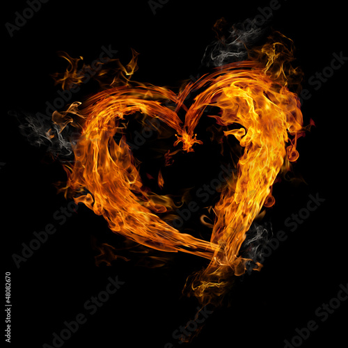 Fototapeta Heart made of fire