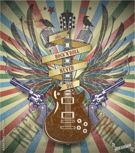 rock-n-roll-symbol-retro-styl-tlo