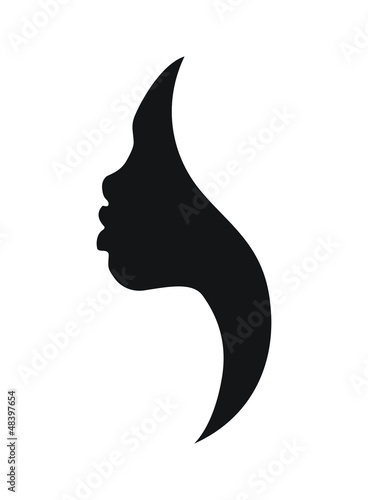  Face profile of african woman- vector