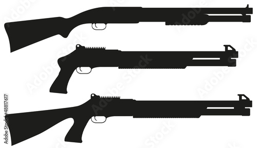 Lacobel shotgun black silhouette vector illustration