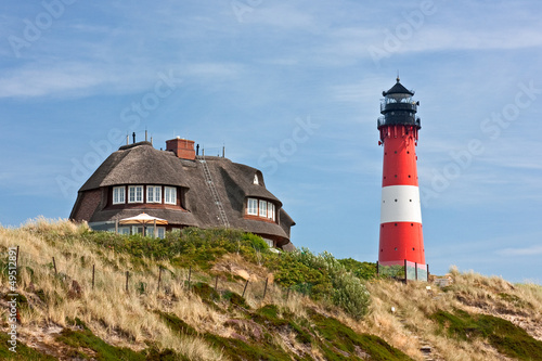 Fototapeta Leuchtturm Hörnum auf Sylt an der Nordsee