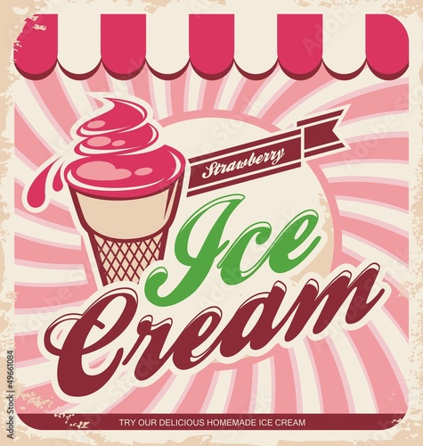 Lacobel Ice cream retro poster