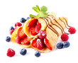 Crepes With Berries. Crepe with Strawberry, Raspberry, Blueberry