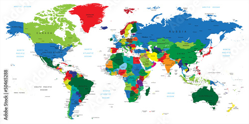 Fototapeta World map-countries