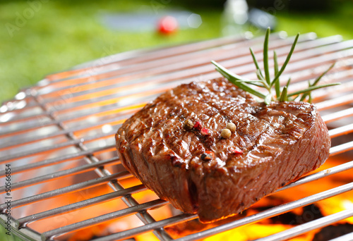Lacobel Steak on a grill