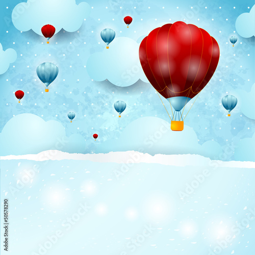 Fototapeta Sky background with balloons