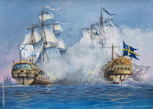 Lacobel Battle of Sailing Ships