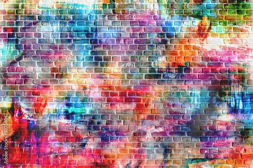 Lacobel colorful grunge art wall illustration