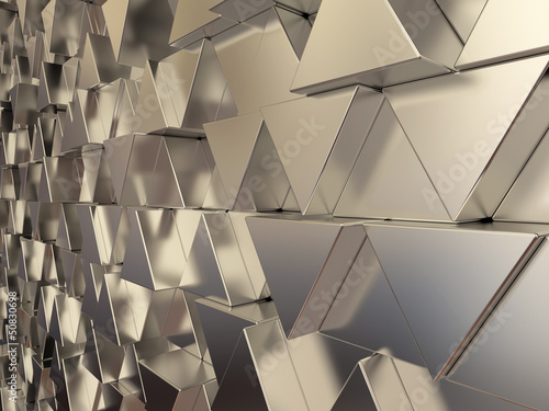 Lacobel Shiny triangular metal bars background