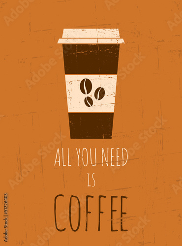 Fototapeta Retro Coffee Poster