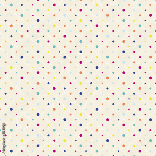  polka dots pattern, seamless with grunge background, retro style
