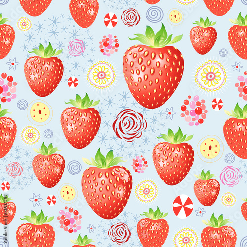 Fototapeta texture of a delicious strawberry