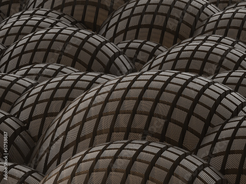  Abstract rusty metal spheres background
