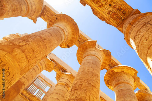  Pillars of the Great Hypostyle Hall in Karnak Temple, Egypt