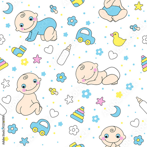 Lacobel Seamless pattern for baby boys.