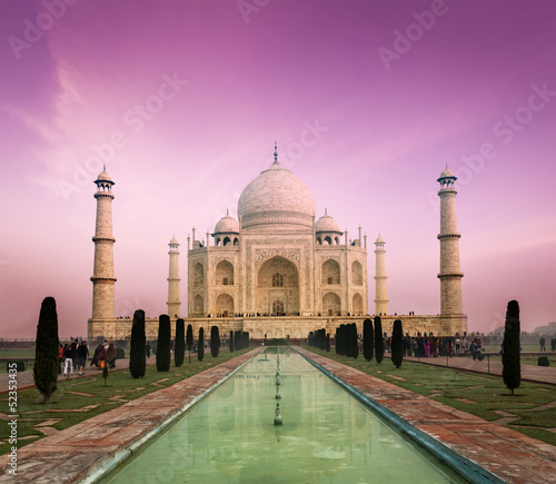Lacobel Taj Mahal on sunset, Agra, India