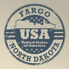 Grunge rubber stamp with name of North Dakota, Fargo, vector