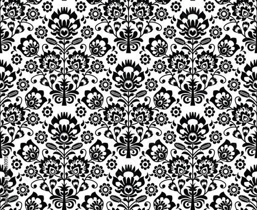 Fototapeta Seamless floral polish pattern - ethnic background