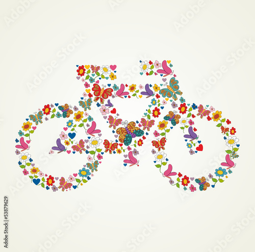 Fototapeta Go green spring icon bike