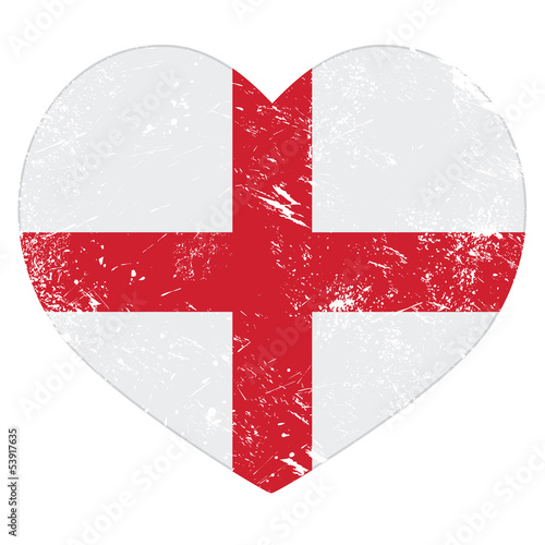 Fototapeta England heart retro flag