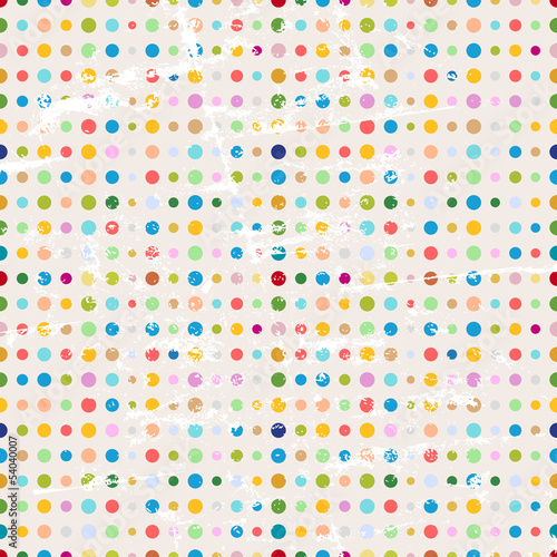 Fototapeta polka dots, seamless pattern, grungy