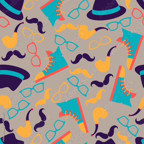 Lacobel Hipster style seamless pattern.